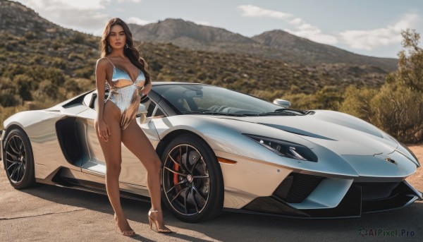 A female set against the backdrop of a serene day