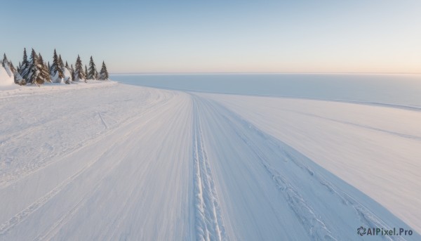 A landscape caught in a vivid snowy day