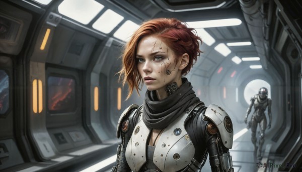 A vibrant cyborg captured in dynamic scene