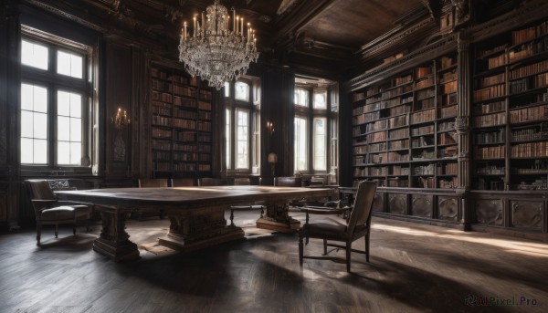 day,indoors,book,no humans,window,shadow,chair,table,sunlight,curtains,scenery,light rays,wooden floor,bookshelf,lamp,candle,sunbeam,shelf,book stack,library,carpet,candlestand,chandelier,fireplace,wooden chair,desk