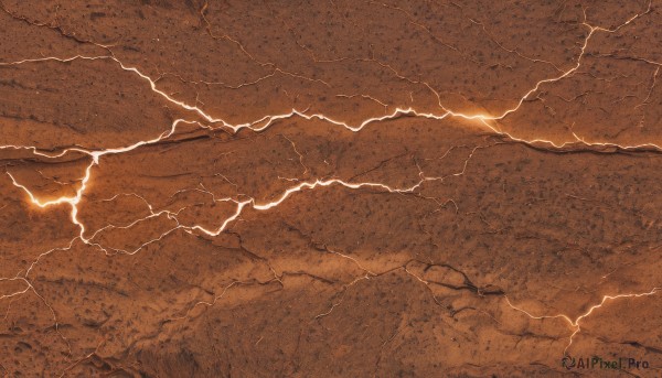 A lightning amidst a calm outdoors