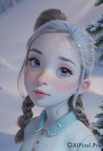 The majestic beauty of a female set within a calm snowy outdoors