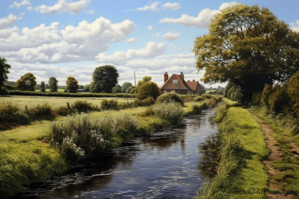 The elegance of a landscape in a tranquil day