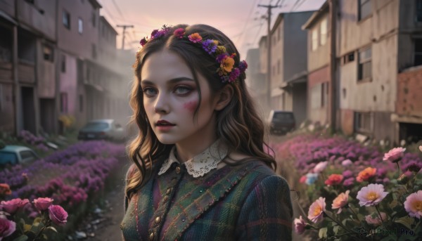 Image of a female in a beautiful sunset day
