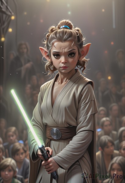 A female caught in a breathtaking dynamic scene