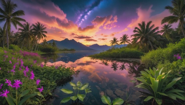 A striking sunset outdoors featuring the elegance of a unique subject