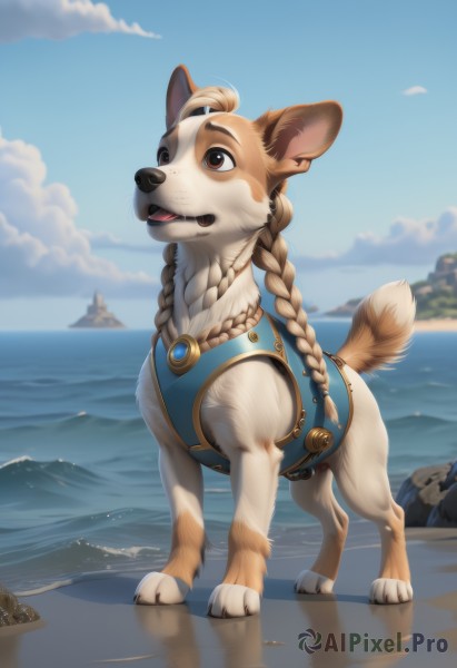 A dog amidst a vivid day