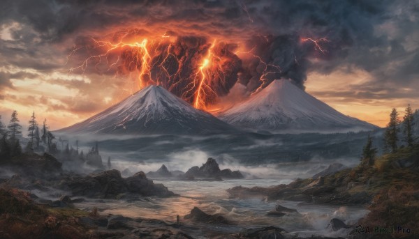 The serene presence of a lightning in a breathtaking outdoors
