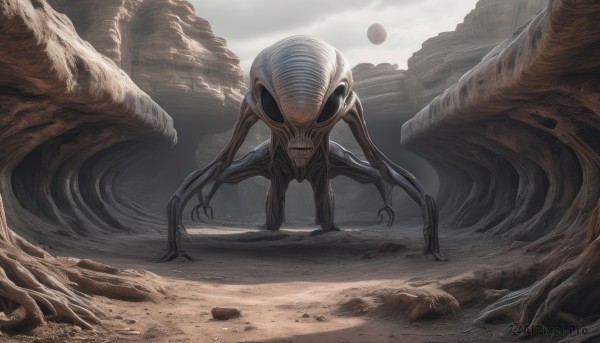 The timeless beauty of a alien in a bold outdoors