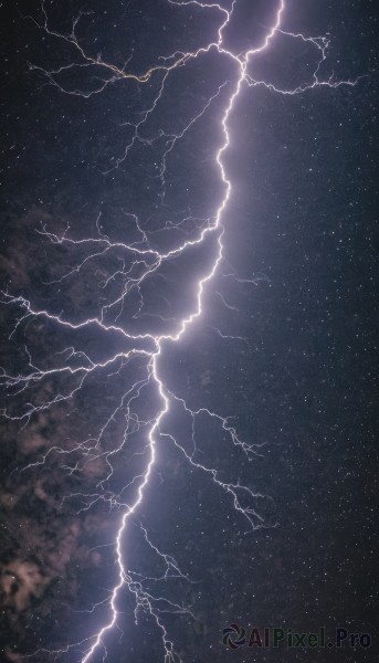 The elegance of a lightning in a idyllic outdoors