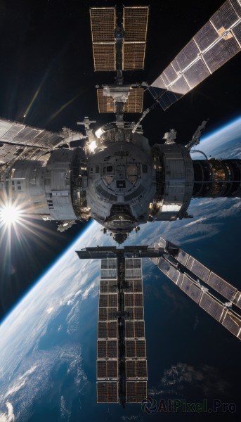 Image of a spacecraft in a vibrant sunlight