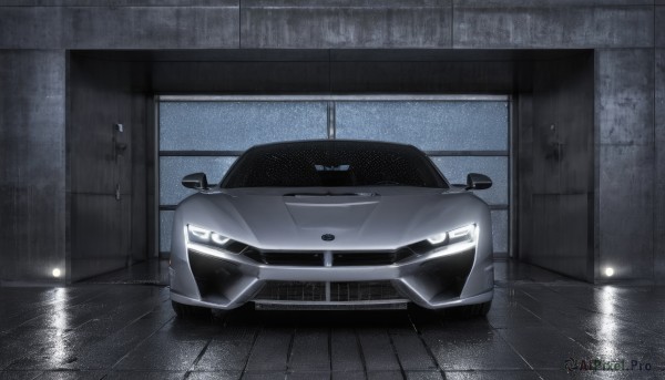 Image of a motor vehicle in a fresh rainy scenery