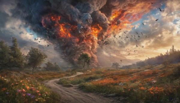 A magnificent unique subject within fiery outdoors