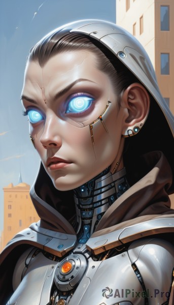 A stunning cyborg within a vivid day