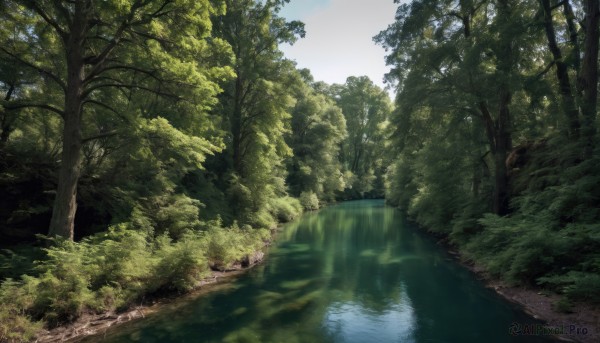 outdoors,sky,day,cloud,water,tree,blue sky,no humans,sunlight,grass,nature,scenery,forest,reflection,road,bush,river,landscape,path,plant,lake,reflective water