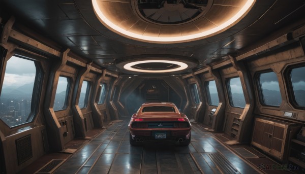 A unique view of a motor vehicle in scenery