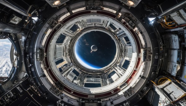 A spacecraft showcased in a bold scenery