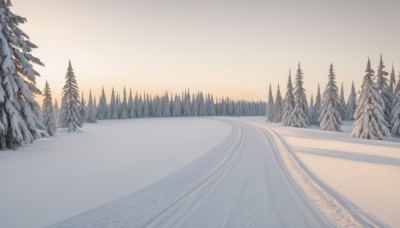 outdoors,sky,tree,no humans,nature,scenery,snow,forest,mountain,winter,bare tree,landscape,pine tree,day,cloud,cloudy sky,sunset,sun,horizon,mountainous horizon,lake,fog