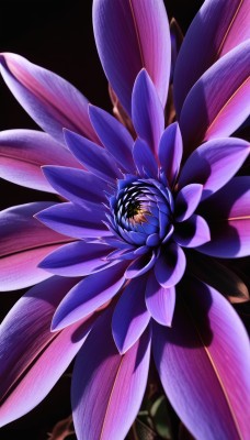 solo,looking at viewer,simple background,yellow eyes,flower,wings,pokemon (creature),no humans,leaf,black background,blue flower,purple flower,signature,blurry,depth of field,plant,realistic,still life