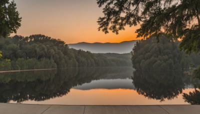 outdoors,sky,cloud,water,tree,no humans,grass,plant,nature,scenery,forest,reflection,sunset,mountain,road,bush,river,evening,landscape,lake,gradient sky,orange sky,path