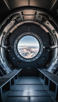 sky,cloud,signature,no humans,window,scenery,reflection,science fiction,stairs,space,planet,earth (planet),spacecraft,indoors,sunlight