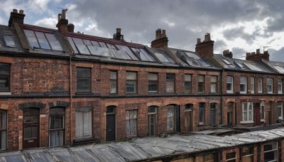 outdoors,sky,day,cloud,blue sky,no humans,window,cloudy sky,building,scenery,stairs,door,road,house,rooftop,chimney