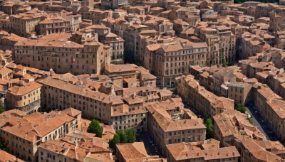 outdoors,sky,water,tree,no humans,window,from above,building,scenery,city,road,cityscape,sunlight,ruins