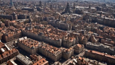 outdoors,sky,no humans,from above,building,scenery,city,cityscape,river,skyscraper,landscape,rooftop,road,town