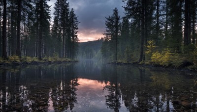 outdoors,sky,cloud,water,tree,no humans,sunlight,cloudy sky,grass,nature,scenery,forest,reflection,rain,sunset,river,landscape,lake,puddle,reflective water,day,signature,mountain,ripples,evening