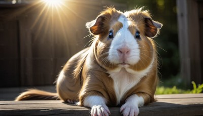 HQ,blue eyes,closed mouth,closed eyes,day,indoors,signature,blurry,no humans,window,depth of field,blurry background,animal,sunlight,cat,realistic,animal focus,whiskers,solo,looking at viewer,lens flare,light rays