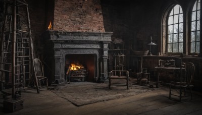 day,indoors,tree,book,no humans,window,chair,table,fire,scenery,wooden floor,stairs,bookshelf,candle,ruins,carpet,candlestand,rug,fireplace,lamp,wall,torch,treasure chest,stone wall