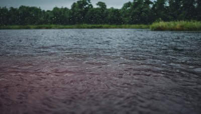 outdoors,sky,day,cloud,tree,no humans,cloudy sky,grass,nature,scenery,snow,forest,reflection,road,river,grey sky,water,blurry,field,landscape,photo background