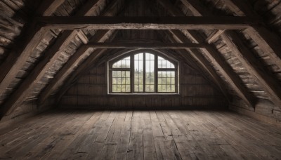 day,indoors,tree,book,no humans,window,sunlight,scenery,light rays,wooden floor,stairs,bookshelf,library,ceiling,hallway,monochrome,ruins