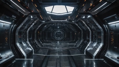 signature,no humans,machinery,science fiction,realistic,cable,space,spacecraft,cockpit,indoors,window,robot,scenery,mecha,close-up,light,monitor