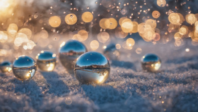 outdoors, sky, blurry, no humans, night, depth of field, scenery, bokeh, city lights