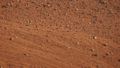 monochrome,outdoors,no humans,from above,traditional media,nature,scenery,rock,brown theme,orange theme,ground vehicle,motor vehicle,sand,orange background,road,desert,footprints