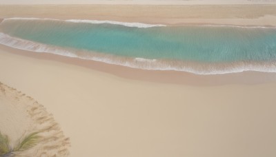 outdoors,day,artist name,water,no humans,watermark,beach,grass,scenery,sand,road,simple background,ocean,plant,waves,shore