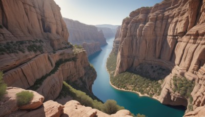 outdoors,sky,day,water,tree,no humans,nature,scenery,rock,mountain,river,waterfall,landscape,lake,cliff,blue sky,ocean