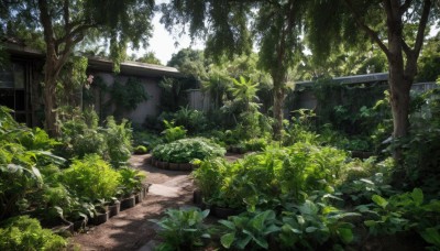 outdoors,day,tree,no humans,leaf,sunlight,grass,plant,building,nature,scenery,forest,road,bush,path,shade,house,dappled sunlight