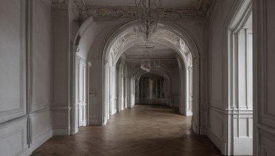 day,indoors,no humans,window,sunlight,scenery,wooden floor,stairs,door,architecture,pillar,statue,hallway,church,chandelier,column,light,floor,ceiling,carpet,arch,reflective floor