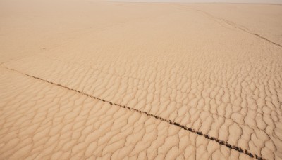 monochrome,outdoors,sky,no humans,traditional media,scenery,sand,road,desert