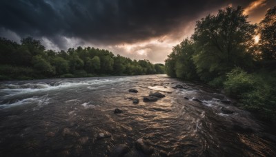 outdoors,sky,cloud,water,tree,no humans,ocean,beach,sunlight,cloudy sky,nature,scenery,forest,sunset,rock,river,landscape,shore,grass,light rays,sunbeam