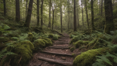 outdoors, day, tree, no humans, leaf, grass, plant, nature, scenery, forest, stairs, green theme