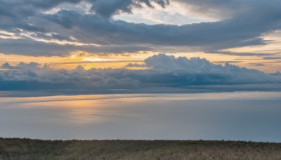 outdoors,sky,day,cloud,water,tree,blue sky,no humans,sunlight,cloudy sky,grass,nature,scenery,forest,reflection,sunset,horizon,landscape,ocean,mountain,sun,field,mountainous horizon,lake,hill