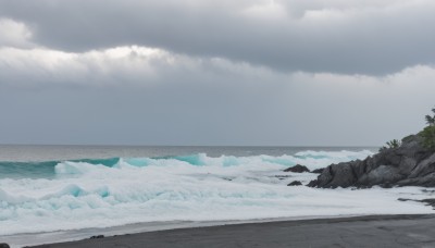 outdoors,sky,day,cloud,water,tree,blue sky,no humans,ocean,beach,cloudy sky,scenery,snow,rock,mountain,sand,horizon,waves,shore,grey sky,footprints,monochrome,grass,plant,nature,forest,blue theme,landscape