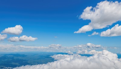 outdoors,sky,day,cloud,water,blue sky,no humans,ocean,cloudy sky,scenery,blue theme,horizon,monochrome