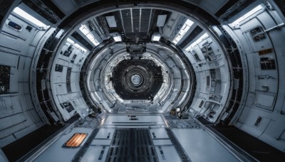 no humans,from above,scenery,science fiction,spacecraft,spacesuit,indoors,window,machinery,realistic,space,planet