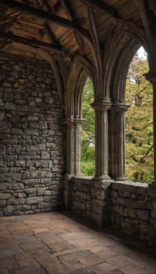 outdoors,day,tree,no humans,sunlight,plant,scenery,stairs,wall,brick wall,pillar,arch,column,pavement,stone floor,flower,window,grass,nature,bush,architecture,ruins,path,stone wall,brick,brick floor