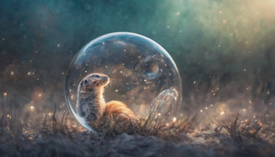 water, blurry, no humans, bird, animal, light particles, bubble, realistic, animal focus