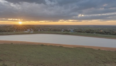 outdoors,sky,cloud,water,tree,no humans,sunlight,cloudy sky,grass,building,nature,scenery,forest,sunset,mountain,sun,horizon,road,field,river,landscape,hill,ocean,beach,sand,shore